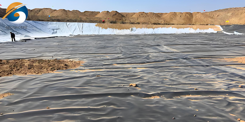 Водонепроницаемая подкладка для пруда-мусорного полигона из геомембраны LLDPE