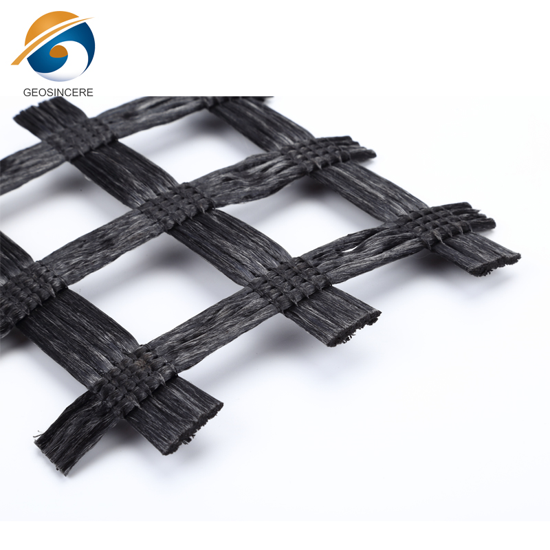 Geogrelha em poliéster com teia reforçada para mineração