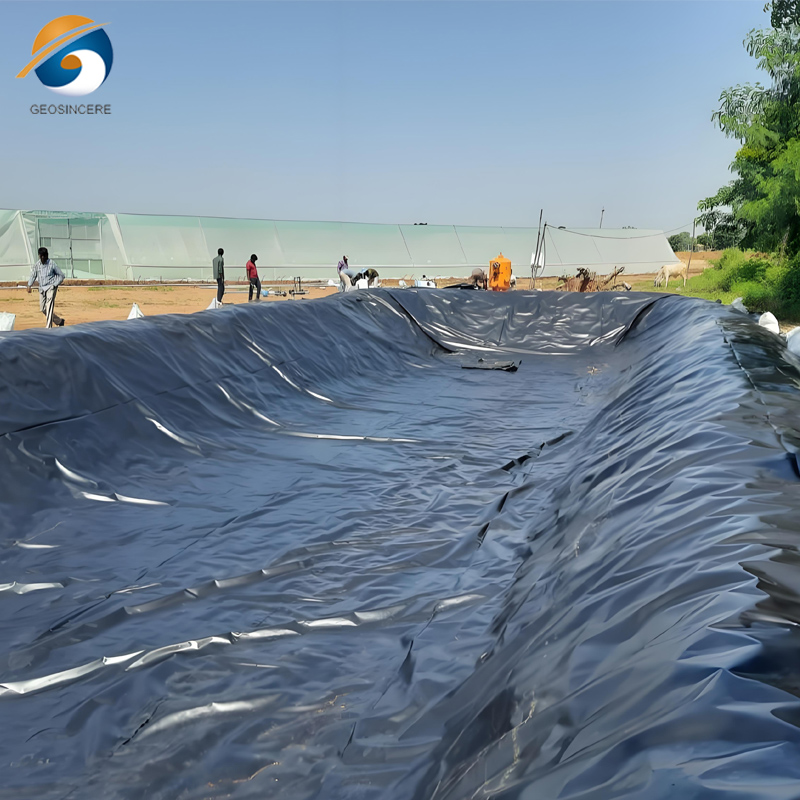 Geomembrana para revestimento de tanques de peixes para retenção de água e aquacultura