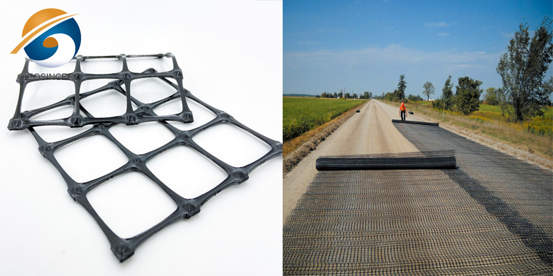 Geomalla biaxial de plástico de fibra negra para estacionamiento Geomalla biaxial de plástico de fibra negra para estacionamiento