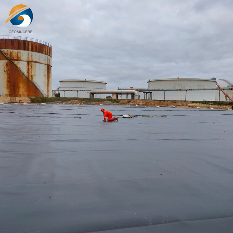 Revestimiento de estanque de polietileno de alta densidad para canales de riego