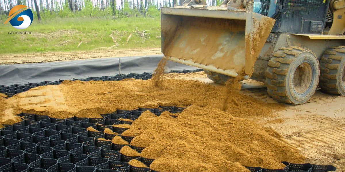 Геоячейки HDPE для дорожного строительства