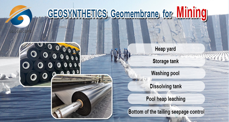 HDPE-Geomembran-Kunststoff-Rückhaltebeckenfolie für den Bergbau HDPE-Geomembran-Kunststoff-Rückhaltebeckenfolie für den Bergbau