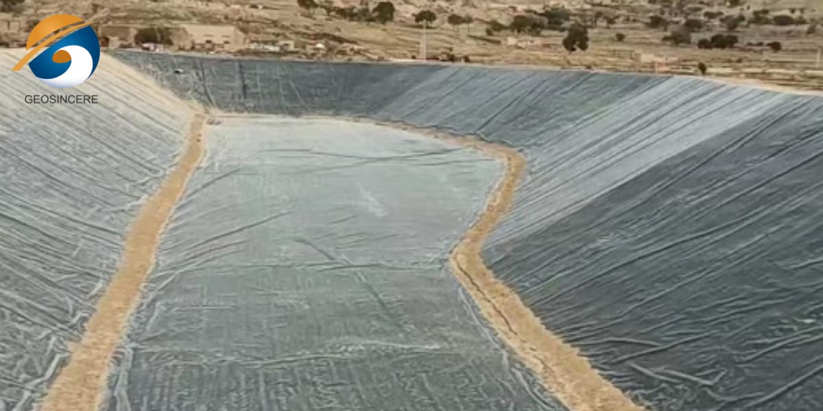 بطانة من البولي إيثيلين عالي الكثافة بسماكة 40 مل لعزل مخلفات التعدين