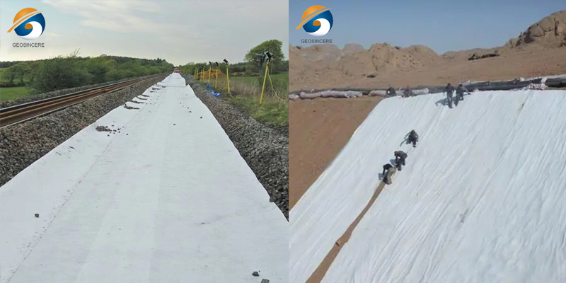 Tecido filtrante geotêxtil não tecido para drenagem