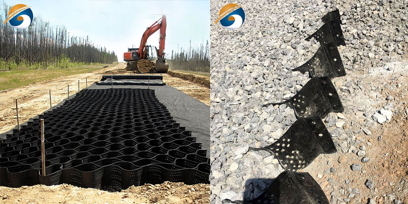 Решетка стабилизатора гравия для дорожного строительства HDPE Geocell Решетка стабилизатора гравия для дорожного строительства HDPE Geocell
