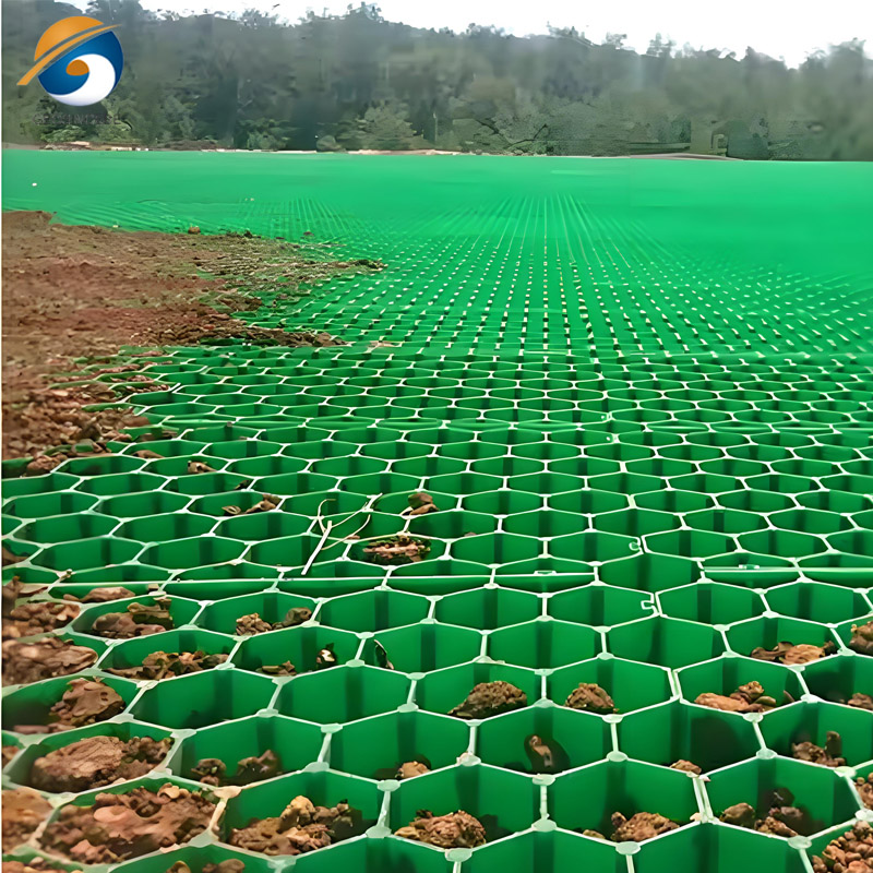 Подъездная дорога с ячейками из травяного покрытия для стабилизации грунта