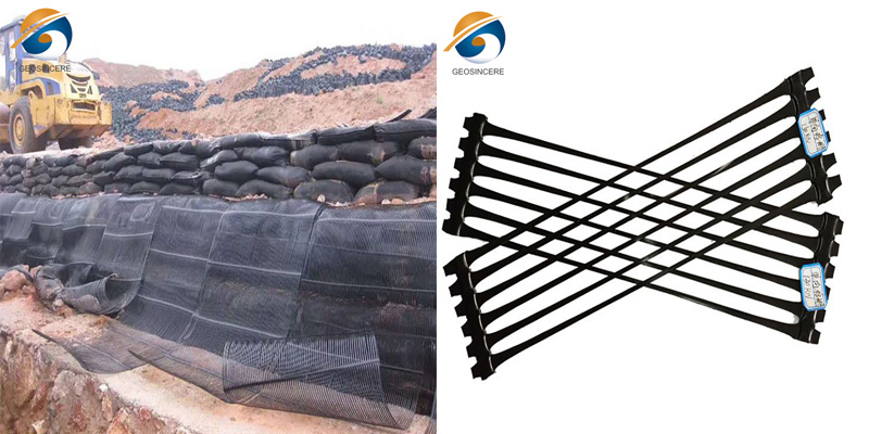 Одноосная пластиковая георешетка HDPE для дорожного строительства