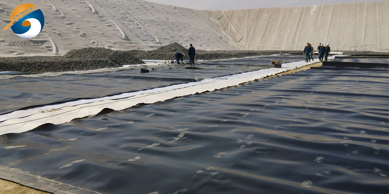 Géomembrane 2 mm PEHD Revêtement en plastique Bassin de résidus