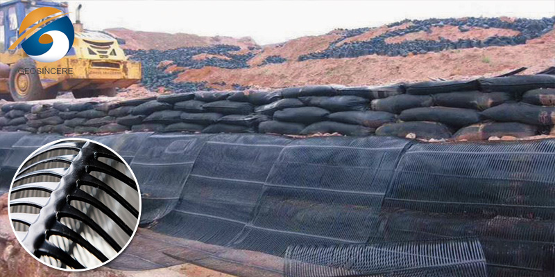 Одноосная пластиковая георешетка HDPE для дорожного строительства