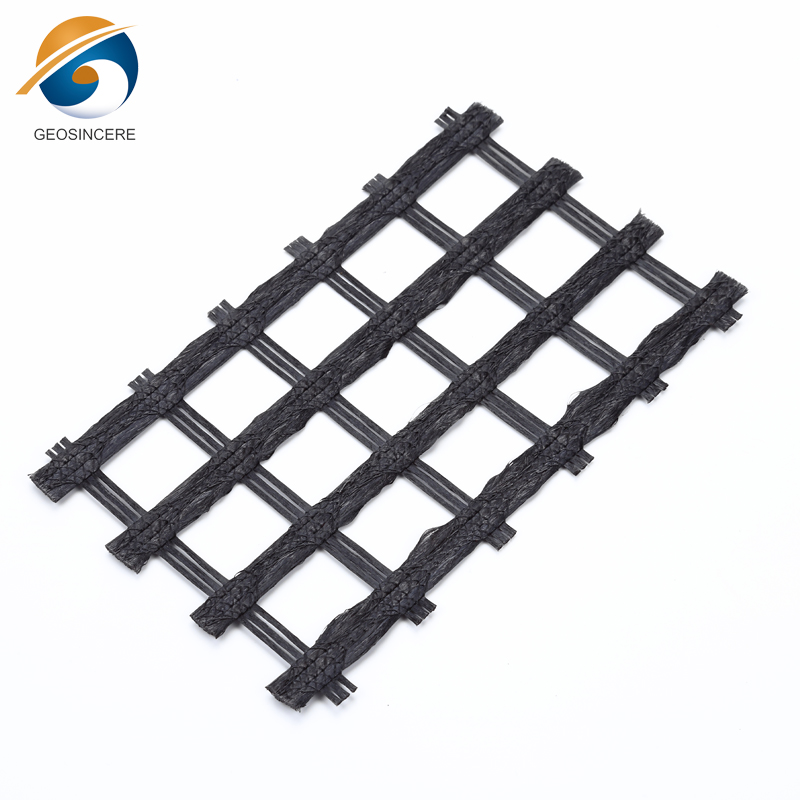 Geogrelha em poliéster com teia reforçada para mineração