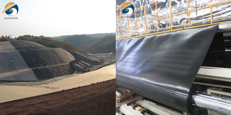 بطانة مكب النفايات البلاستيكية السوداء المقواة بالبولي إيثيلين بطانة مكب النفايات البلاستيكية السوداء المقواة بالبولي إيثيلين