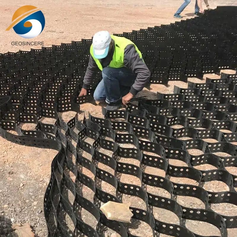 Geoceldas en la construcción de carreteras