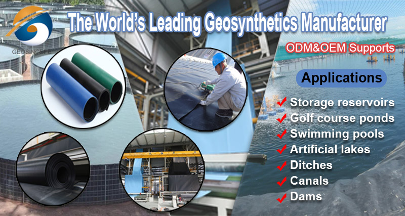 การเพาะเลี้ยงสัตว์น้ำ LDPE วัสดุซับบ่อปลา Geomembrane การเพาะเลี้ยงสัตว์น้ำ LDPE วัสดุซับบ่อปลา Geomembrane