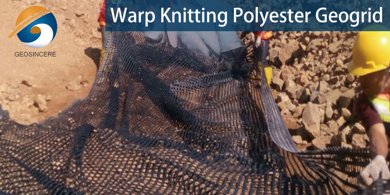 Geogrelha em poliéster com teia reforçada para mineração