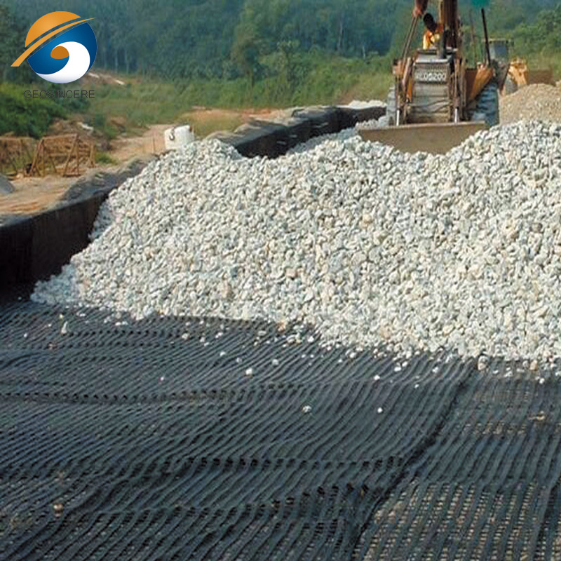 Geogrelha em poliéster com teia reforçada para mineração