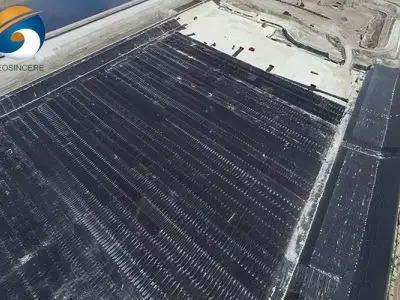 falha no teste de resistência à perfuração da geomembrana de PEAD