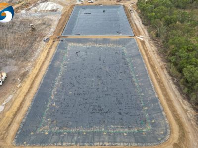 Geomembrana geossintética GEOSINCERE para controlo de infiltração em canais