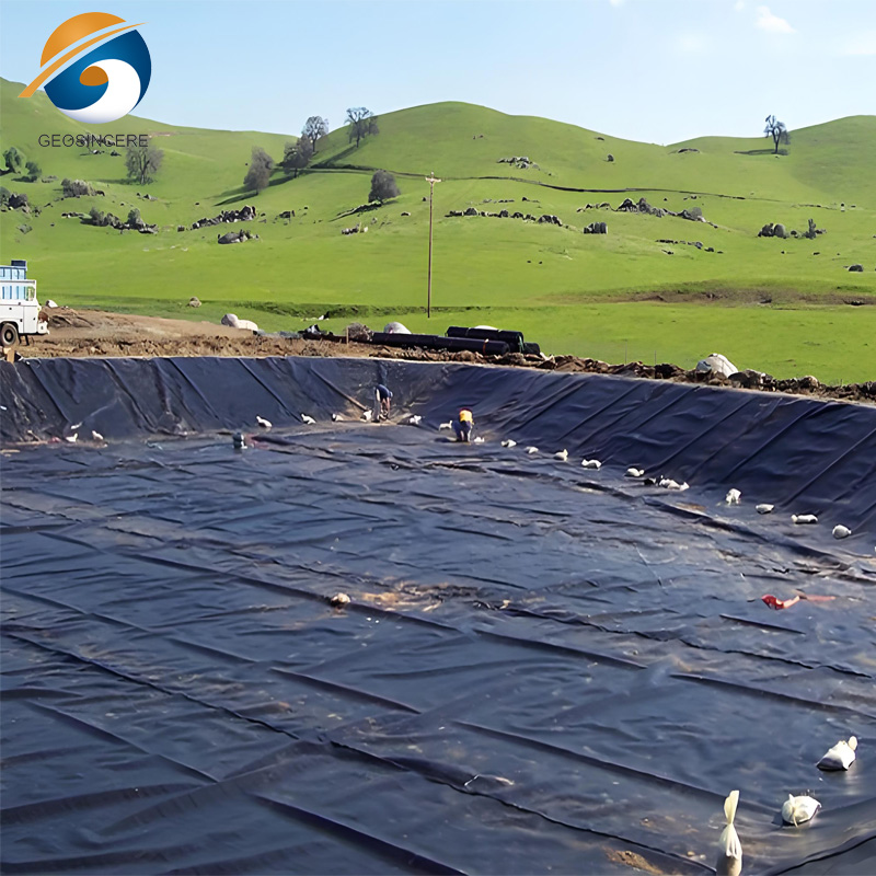 Forro de lagoa de polietileno de alta densidade