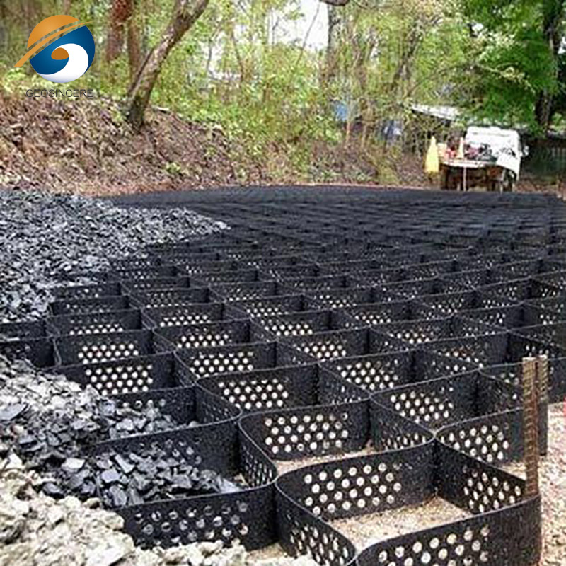 斜面私道のプラスチック舗装グリッド HDPE ジオセル