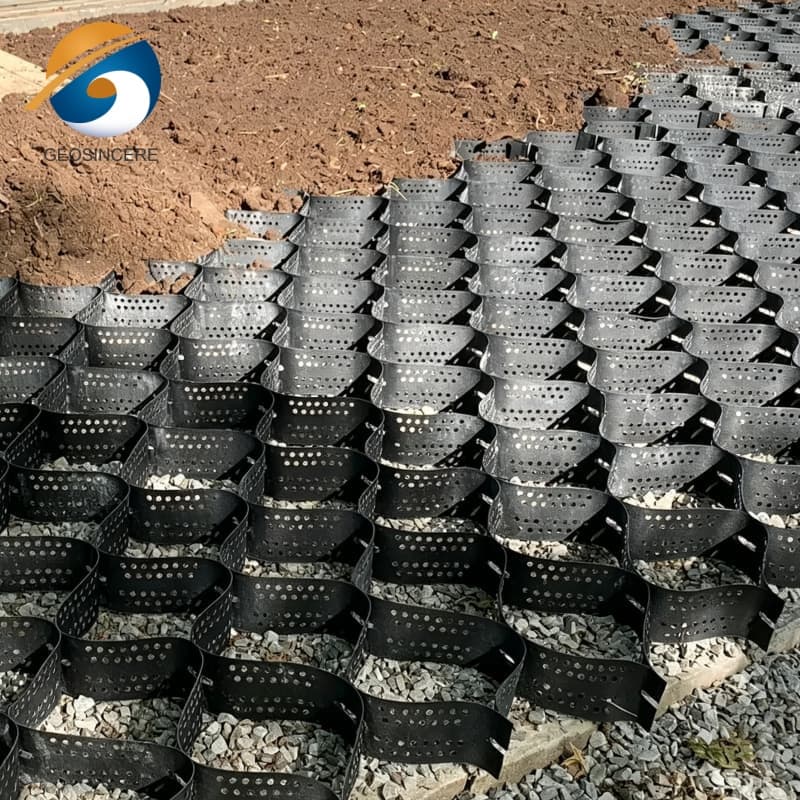 HDPE-Geozelle für die Verstärkung von Kiesauffahrten