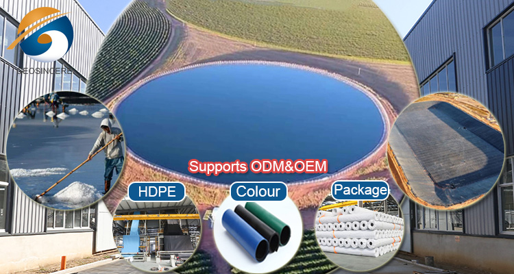 Forro para lago de água agrícola HDPE geomembrana lisa
