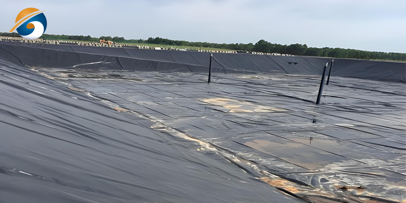 Водонепроницаемая облицовка пруда на свалке геомембраной LDPE Водонепроницаемая облицовка пруда на свалке геомембраной LDPE