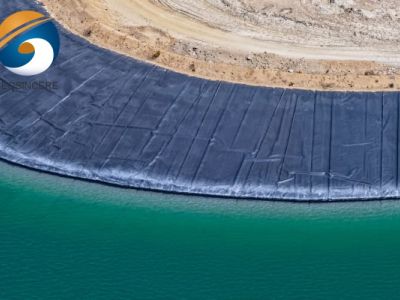 Revestimento HDPE GEOSINCERE Geossintéticos 1,5 mm para Barragem