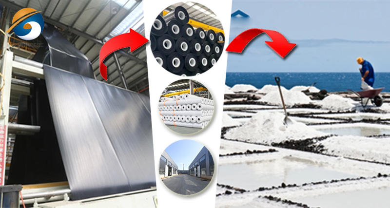 แผ่นซับในบ่ออุตสาหกรรมเกลือ Geomembrane ที่ไม่สามารถซึมผ่านได้ แผ่นซับในบ่ออุตสาหกรรมเกลือ Geomembrane ที่ไม่สามารถซึมผ่านได้