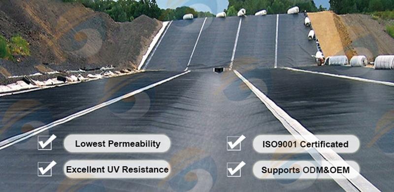 Glatte Geomembran aus hochdichtem Polyethylen HDPE Glatte Geomembran aus hochdichtem Polyethylen HDPE
