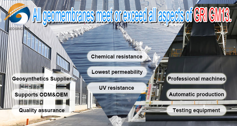 ระบบซับฝังกลบขยะอุตสาหกรรม HDPE Geomembrane ของจีน