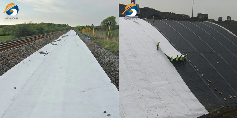 ผ้ากรองแบบซึมผ่านแยกวัสดุรองพื้น Geotextile ผ้ากรองแบบซึมผ่านแยกวัสดุรองพื้น Geotextile